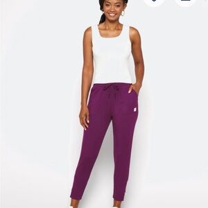 WE WANDER Mika High Rise Zip Ankle Jogger Pants, Purple, size L